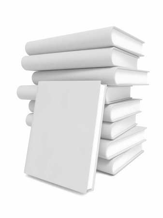 Stack of Blank Books. Isolated on White Background. Stock Photo - Budget Royalty-Free & Subscription, Code: 400-06394875