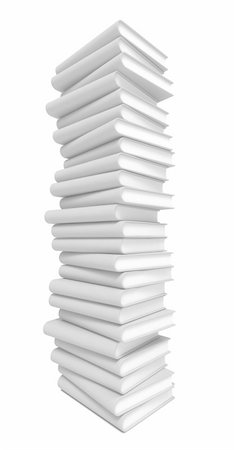 Stack of Blank Books. Isolated on White Background. Stock Photo - Budget Royalty-Free & Subscription, Code: 400-06394876