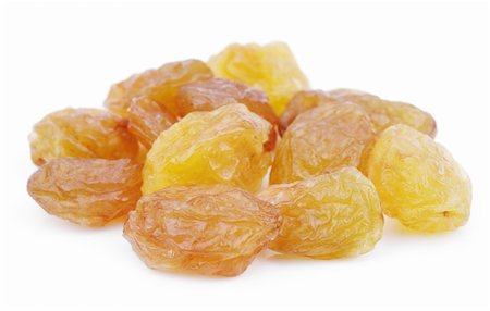 dehydrated - Heap of yellow raisin isolated on white background Foto de stock - Super Valor sin royalties y Suscripción, Código: 400-06395489