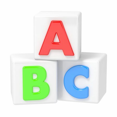school icon - ABC Building Blocks on Isolated White Background. Stock Photo - Budget Royalty-Free & Subscription, Code: 400-06396220