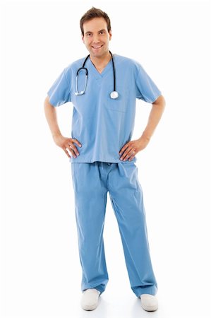 Stock image of male healthcare worker isolated on white background Stock Photo - Budget Royalty-Free & Subscription, Code: 400-06392897