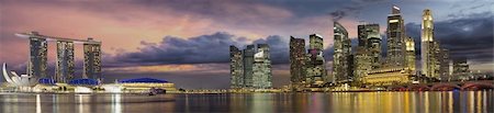 simsearch:400-07424733,k - Singapore Central Business District City Skyline at Sunset Panorama Stock Photo - Budget Royalty-Free & Subscription, Code: 400-06393806