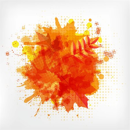 Abstract Orange With Blobs Autumn Leafs, Isolated On White Background, Vector Illustration Stock Photo - Budget Royalty-Free & Subscription, Code: 400-06408968