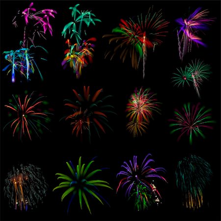 simsearch:400-04864083,k - Samples of different fireworks out of focus Stock Photo - Budget Royalty-Free & Subscription, Code: 400-06415473
