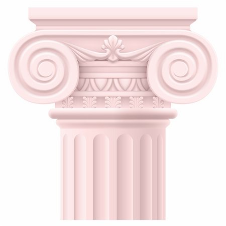 designs for decoration of pillars - Pink Roman column. Illustration on white background for design Stock Photo - Budget Royalty-Free & Subscription, Code: 400-06410685