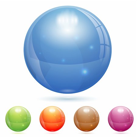 3D Glass Marble Ball in Different Colors, isolated on white, vector Stock Photo - Budget Royalty-Free & Subscription, Code: 400-06410815