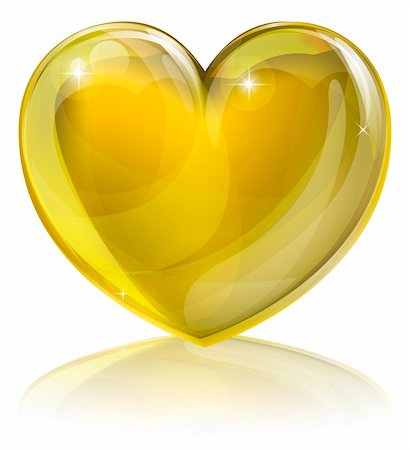 A golden heart concept. Could be for a ?heart of gold?, i.e. kind or loving or an award for good service or similar. Foto de stock - Super Valor sin royalties y Suscripción, Código: 400-06410933