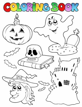 simsearch:400-04236823,k - Coloring book Halloween topic 9 - vector illustration. Stock Photo - Budget Royalty-Free & Subscription, Code: 400-06411631