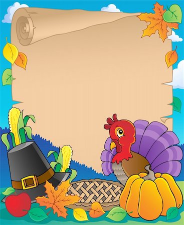 simsearch:400-04258210,k - Thanksgiving theme parchment 1 - vector illustration. Stock Photo - Budget Royalty-Free & Subscription, Code: 400-06411657