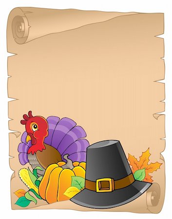 simsearch:400-04258210,k - Thanksgiving theme parchment 2 - vector illustration. Stock Photo - Budget Royalty-Free & Subscription, Code: 400-06411658