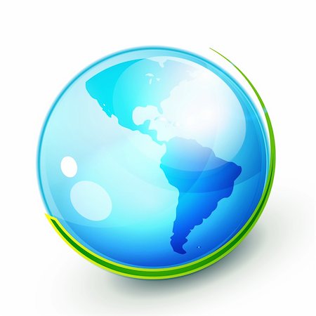 simsearch:400-05126647,k - Vector glass Earth globe with green element Stock Photo - Budget Royalty-Free & Subscription, Code: 400-06411703
