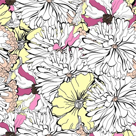 Seamless pattern with a lot of flowers Stock Photo - Budget Royalty-Free & Subscription, Code: 400-06413026