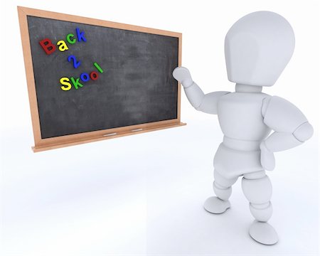simsearch:400-06396346,k - 3D render of a man with school chalk board back to school Stock Photo - Budget Royalty-Free & Subscription, Code: 400-06426078