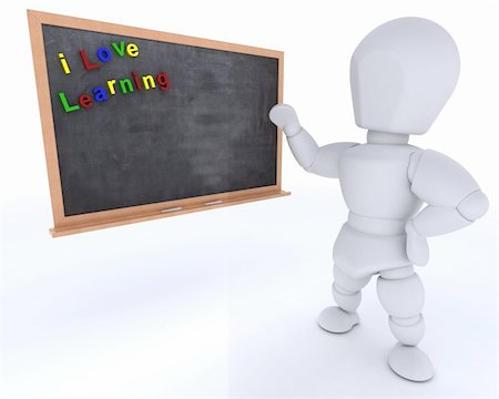 simsearch:400-06396346,k - 3D render of a man with school chalk board back to school Stock Photo - Budget Royalty-Free & Subscription, Code: 400-06426080