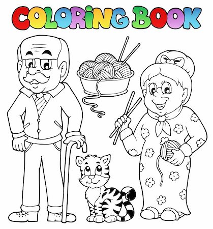 Coloring book family collection 2 - vector illustration. Stock Photo - Budget Royalty-Free & Subscription, Code: 400-06427255