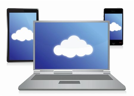 Cloud computing concept électronique design over white Photographie de stock - Aubaine LD & Abonnement, Code: 400-06427340