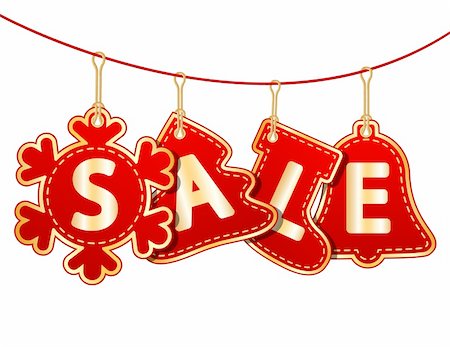 simsearch:400-04659792,k - Christmas Sale Tags on christmas signs. Vector illustration Stock Photo - Budget Royalty-Free & Subscription, Code: 400-06427872