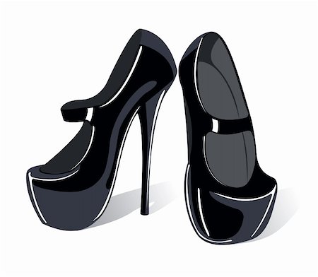 simsearch:400-06070695,k - Vector illustration of black classic shoes, isolated on white background Foto de stock - Super Valor sin royalties y Suscripción, Código: 400-06428425