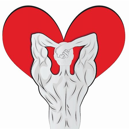 Man body shaped as heart for valentine day, sport silhouette. Handsome boyfriend in love. Stock Photo - Budget Royalty-Free & Subscription, Code: 400-06428981