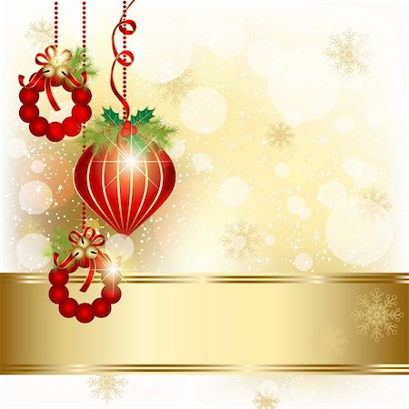 simsearch:400-07103223,k - Christmas Ornament on Gold Color Background Stock Photo - Budget Royalty-Free & Subscription, Code: 400-06429010