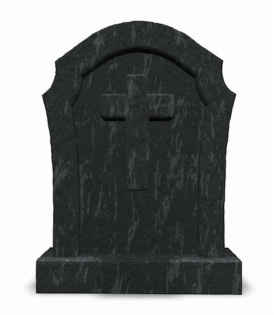 simsearch:400-04032243,k - gravestone with cross symbol - 3d illustration Stock Photo - Budget Royalty-Free & Subscription, Code: 400-06420901