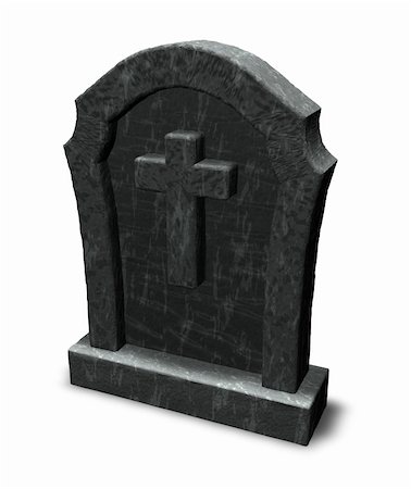 simsearch:400-04032243,k - gravestone with cross symbol - 3d illustration Stock Photo - Budget Royalty-Free & Subscription, Code: 400-06420902