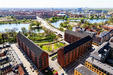 Aerial View on Roofs and Canals of Copenhagen, Denmark Stock Photo - Budget Royalty-Free & Subscription, Code: 400-06422149