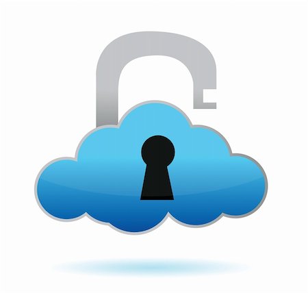 unlock cloud computing illustration design over white Stock Photo - Budget Royalty-Free & Subscription, Code: 400-06430148