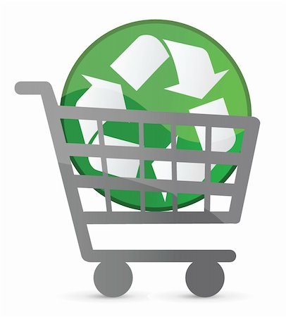 earth friendly - shopping card and recycle sign illustration design Stock Photo - Budget Royalty-Free & Subscription, Code: 400-06430424