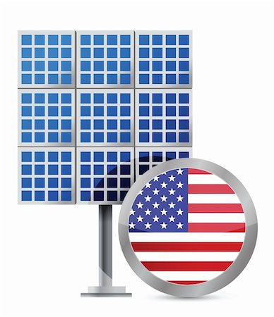 solar panel usa - US solar panel illustration design over white Stock Photo - Budget Royalty-Free & Subscription, Code: 400-06430740