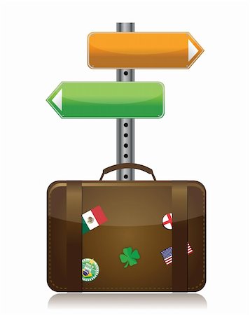 empty suitcase - suitcase with destination sign illustration design over white Stock Photo - Budget Royalty-Free & Subscription, Code: 400-06430881