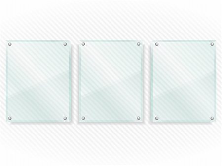 shadow plane - Transparent glass boards on striped background, vector eps10 illustration Stock Photo - Budget Royalty-Free & Subscription, Code: 400-06431035