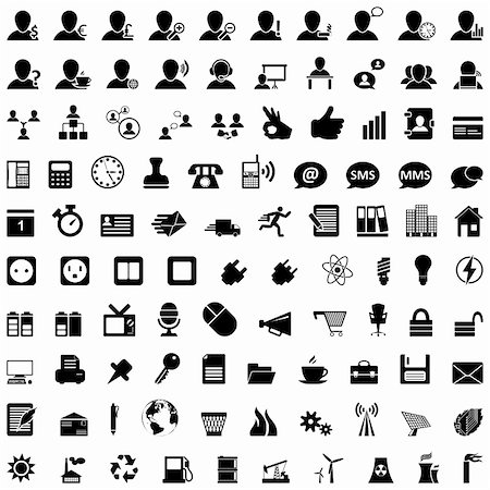 Business and office set of different vector web icons Stock Photo - Budget Royalty-Free & Subscription, Code: 400-06454077