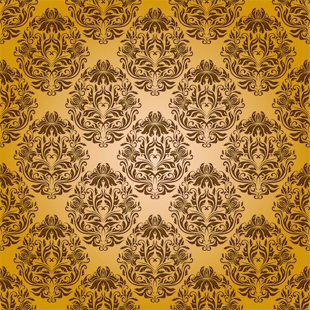 simsearch:400-05888512,k - Damask seamless floral pattern. Royal wallpaper. Flowers on a yellow background. EPS 10 Stock Photo - Budget Royalty-Free & Subscription, Code: 400-06454298