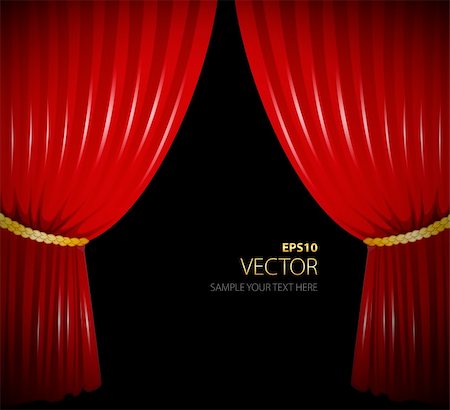 simsearch:400-05701385,k - Vector illustration of Red curtain Stock Photo - Budget Royalty-Free & Subscription, Code: 400-06454334