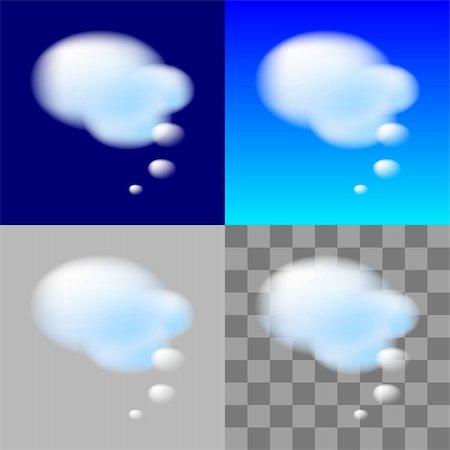 dreaming bubble cartoon - Thinking Bubbles. White Cloud. Transparent element for design Stock Photo - Budget Royalty-Free & Subscription, Code: 400-06455488