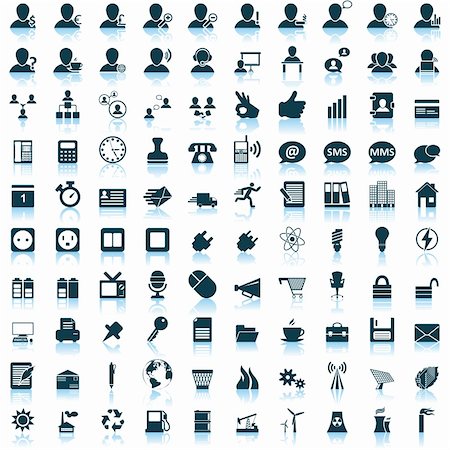 Business and office set of different vector web icons Stock Photo - Budget Royalty-Free & Subscription, Code: 400-06455515