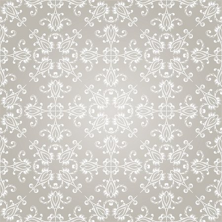 simsearch:400-06389983,k - vector seamless vintage wallpaper pattern on gradient background, fully editable eps 8 file with clipping mask and pattern in swatch menu Stock Photo - Budget Royalty-Free & Subscription, Code: 400-06455858