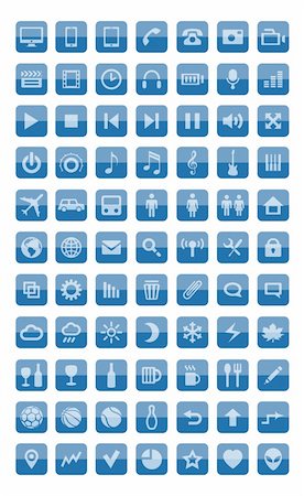 Icons and pictograms set. EPS10 vector illustration. Stock Photo - Budget Royalty-Free & Subscription, Code: 400-06456229