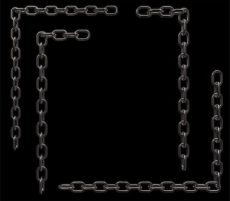 simsearch:400-04915542,k - metal chains frame borders on black background - 3d illustration Foto de stock - Super Valor sin royalties y Suscripción, Código: 400-06458072