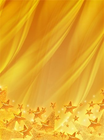 simsearch:400-05006261,k - shining golden stars over yellow background, abstract christmas card Stock Photo - Budget Royalty-Free & Subscription, Code: 400-06458281