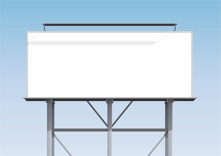 empty billboard advertising - Illustration of a blank billboard with the metallic structure Stock Photo - Budget Royalty-Free & Subscription, Code: 400-06459636