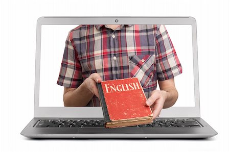 english library - e-learning english. Male student with book Stock Photo - Budget Royalty-Free & Subscription, Code: 400-06459825