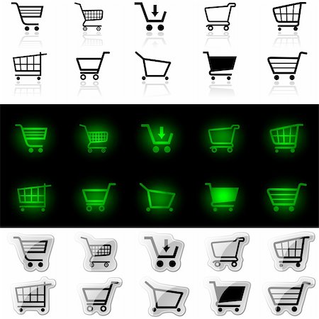 Shopping Cart Sign - Set of Different Icons, Vector Illustration Stock Photo - Budget Royalty-Free & Subscription, Code: 400-06452294