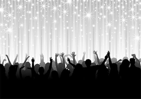 star silhouette background - Crowd on the Party - Background Illustration, Vector Stock Photo - Budget Royalty-Free & Subscription, Code: 400-06452469