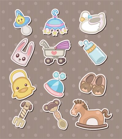simsearch:400-05673438,k - baby stuff stickers Stock Photo - Budget Royalty-Free & Subscription, Code: 400-06453507