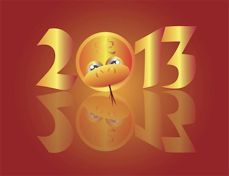 simsearch:400-06366927,k - Chinese New Year 2013 Snake in Circle with Snake Text Illustration Stock Photo - Budget Royalty-Free & Subscription, Code: 400-06453988