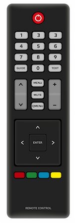 Illustration of TV Remote Control Isolated on White Stock Photo - Budget Royalty-Free & Subscription, Code: 400-06465295