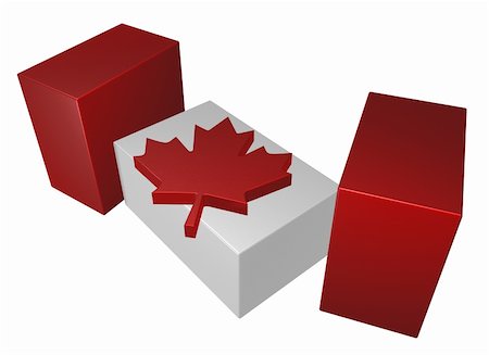 pieces of canada flag on white background - 3d illustration Stock Photo - Budget Royalty-Free & Subscription, Code: 400-06461769