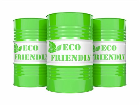 simsearch:400-05719136,k - Eco Friendly Fuel Concept. Three Green Barrels on White Background. Stock Photo - Budget Royalty-Free & Subscription, Code: 400-06462024